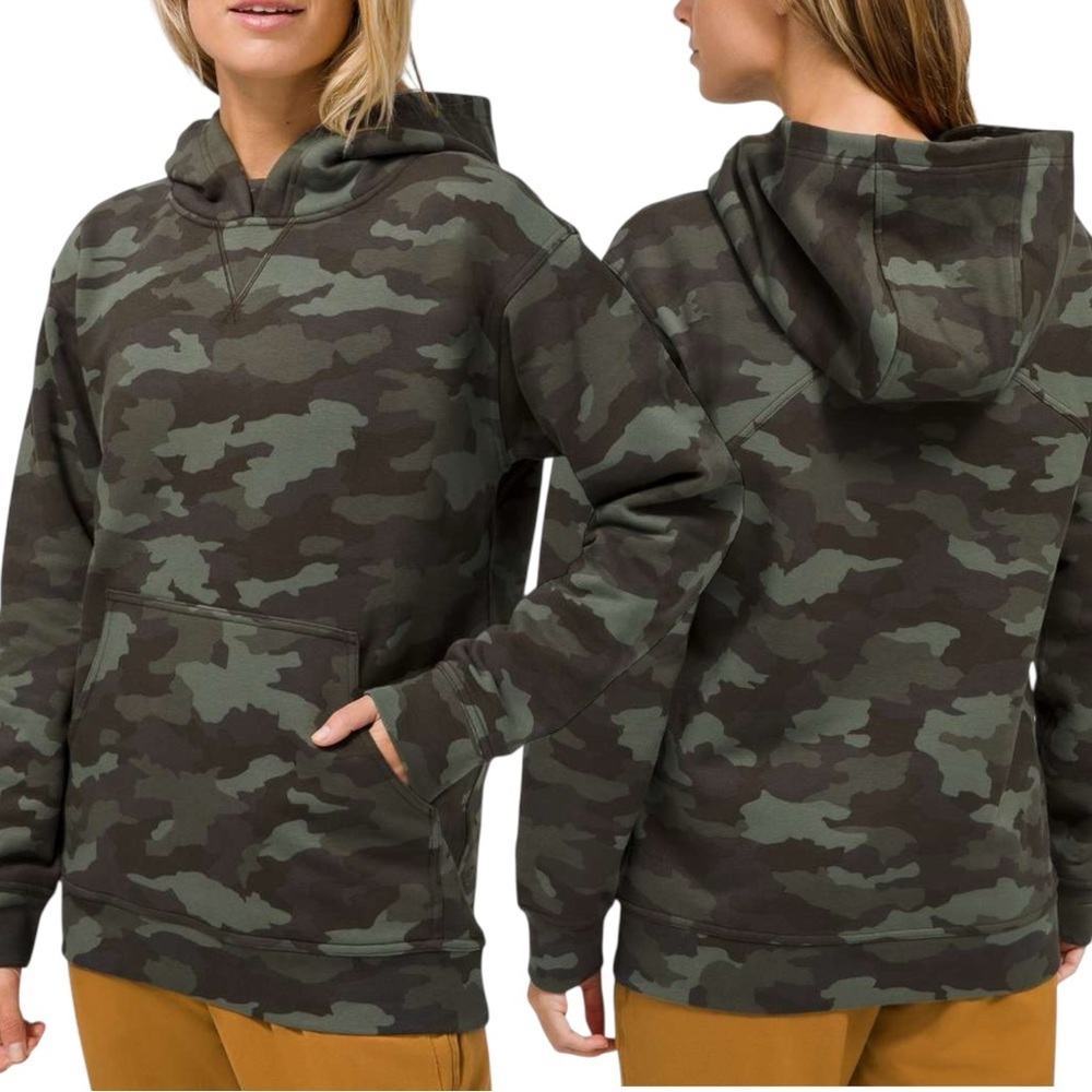 Lululemon All Yours Hoodie Fleece Size 8 Heritage 365 Camo Green